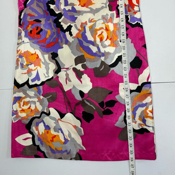 Y2k Bloomcore Floral Sheath Dress 6 Cap Sleeve Retro Glam Barbie Pink Statement - Picture 8 of 12